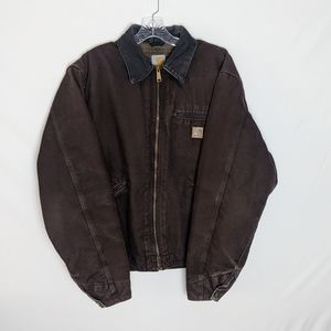 Vintage Carhartt Detroit Blanket Lined Jacket J97 Men's Size L Brown Work wear